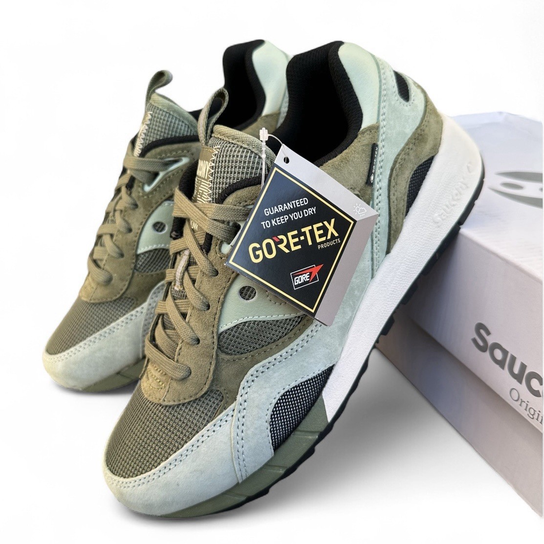 Men's 8 - Saucony Originals Shadow 6000 GTX GORE-TEX Green Shoes S70786-2