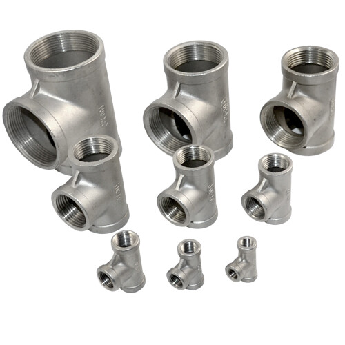 1/8"-  2" 1/2" NPT Tee T 3 way Female Thread Pipe Fitting Stainless Steel SS 304