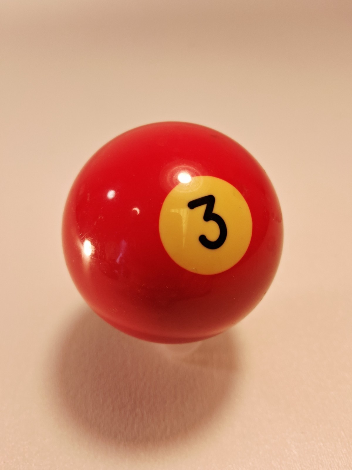 Vintage Crystalate 2 1/4" Billiard Solid Red 3 Pool Ball Replacement Ball