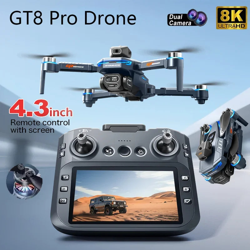 New GT8 Drone GPS 8K Professional HD 360° Dual Cameras 5G WIFI Brushless Motors