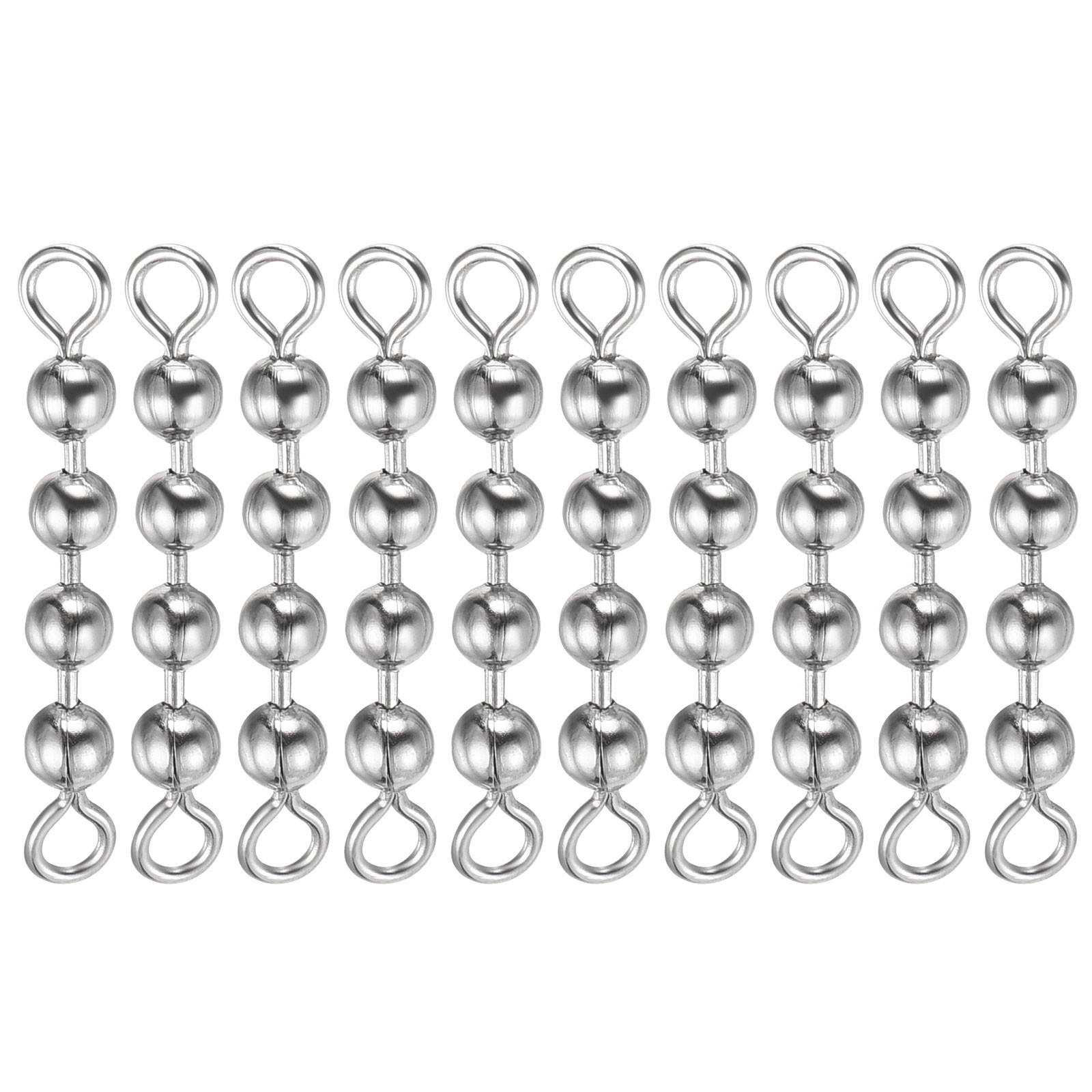 1.4" Fishing Bead Chain Swivels 10 Pack 4 Beads  Steel Catfish