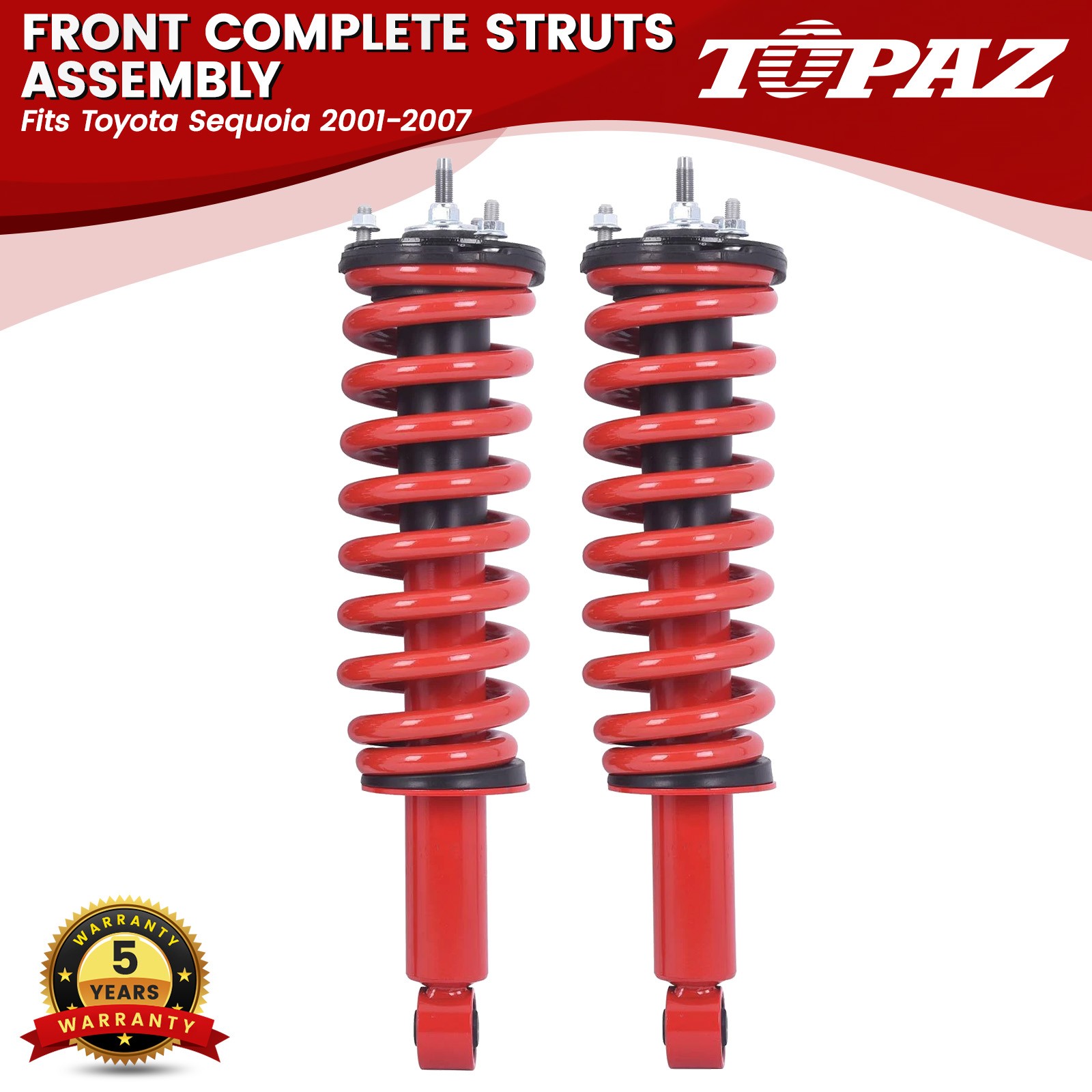 Pair Front Complete Struts w/ Coil Spring Assembly For Toyota Sequoia 2001-2007