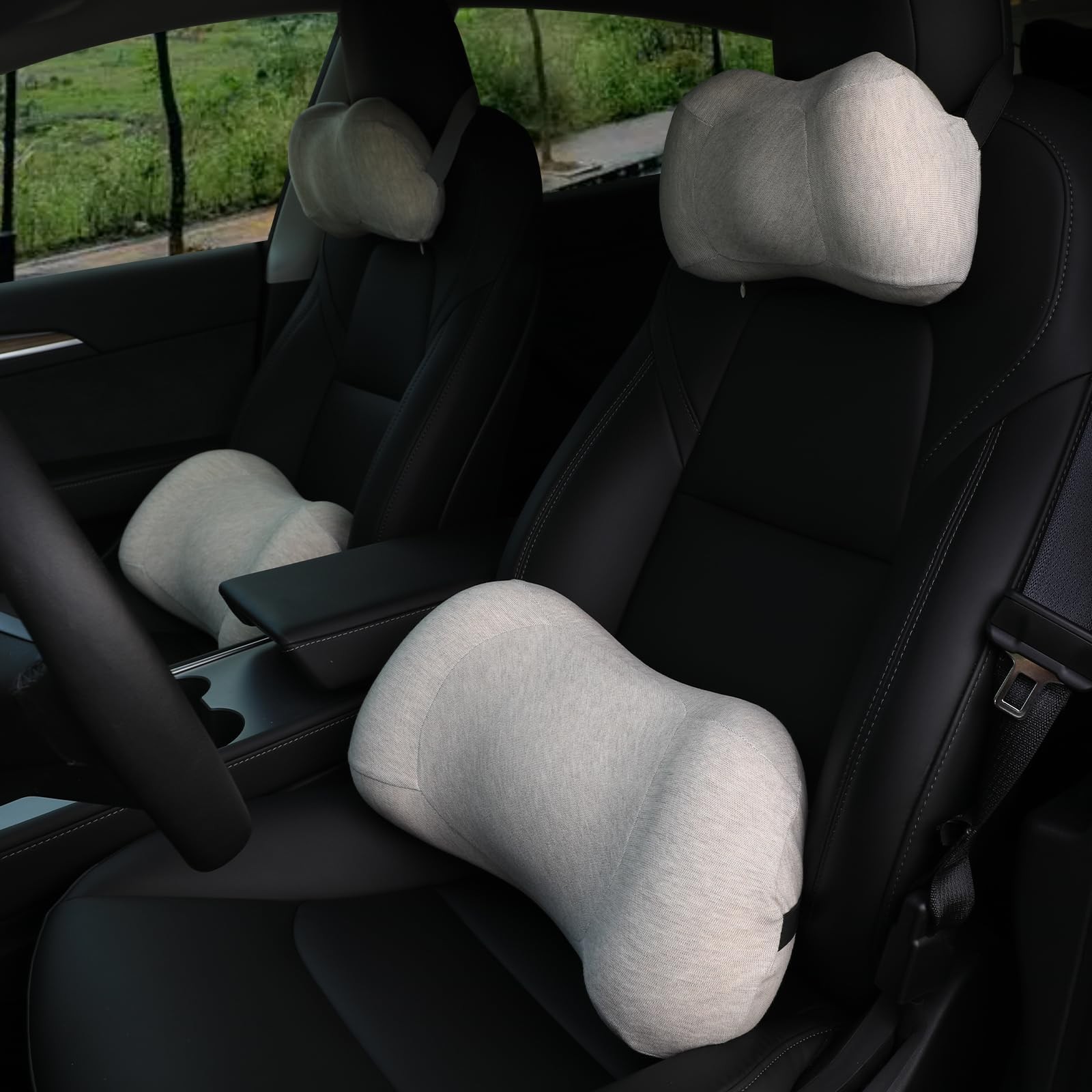 Lumbar Support Pillow for carï¼ŒCar Neck Pillow Kit, Memory Foam Ergonomic
