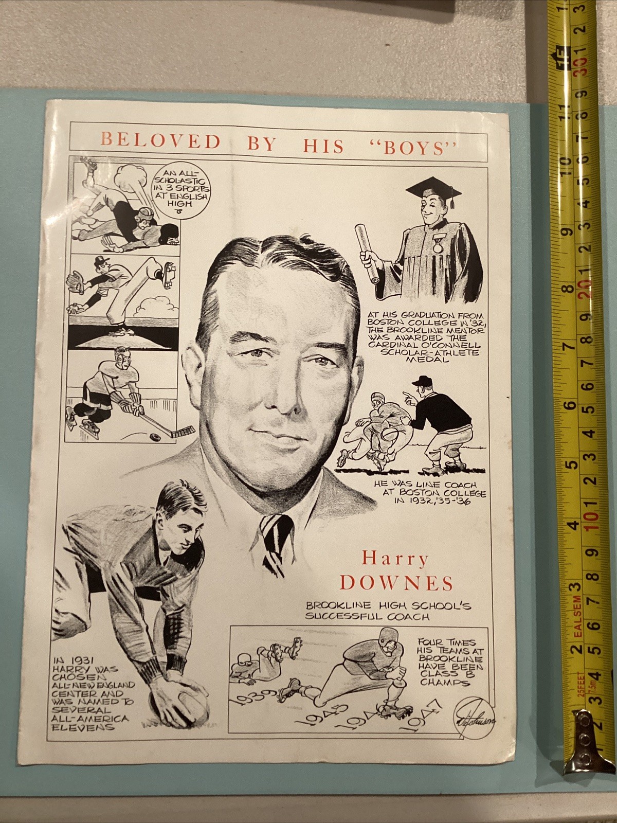 1954 Harry Downes Brookline HS Appreciation Dinner Program Swede Nelson Coll