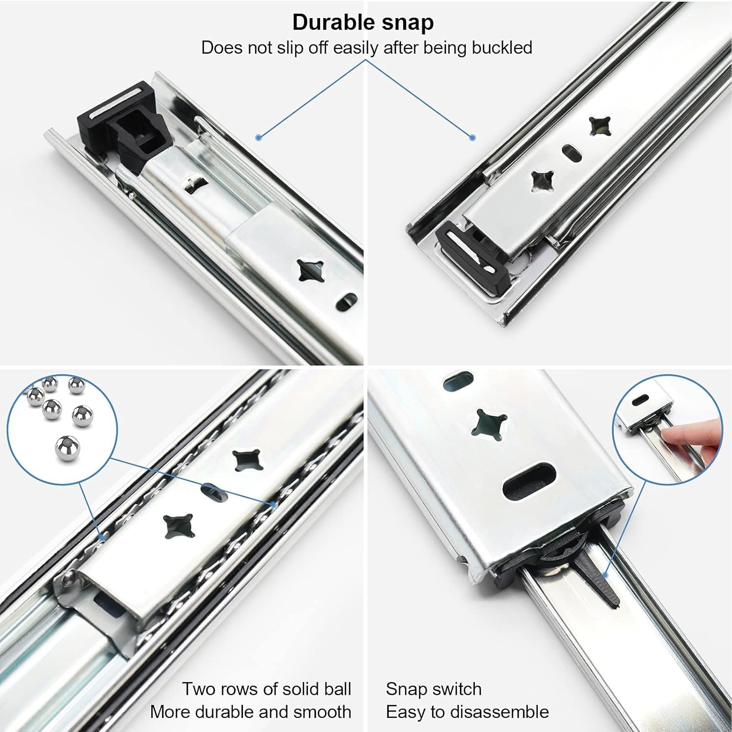 Undermount Drawer Slides 22in 260lb Capacity