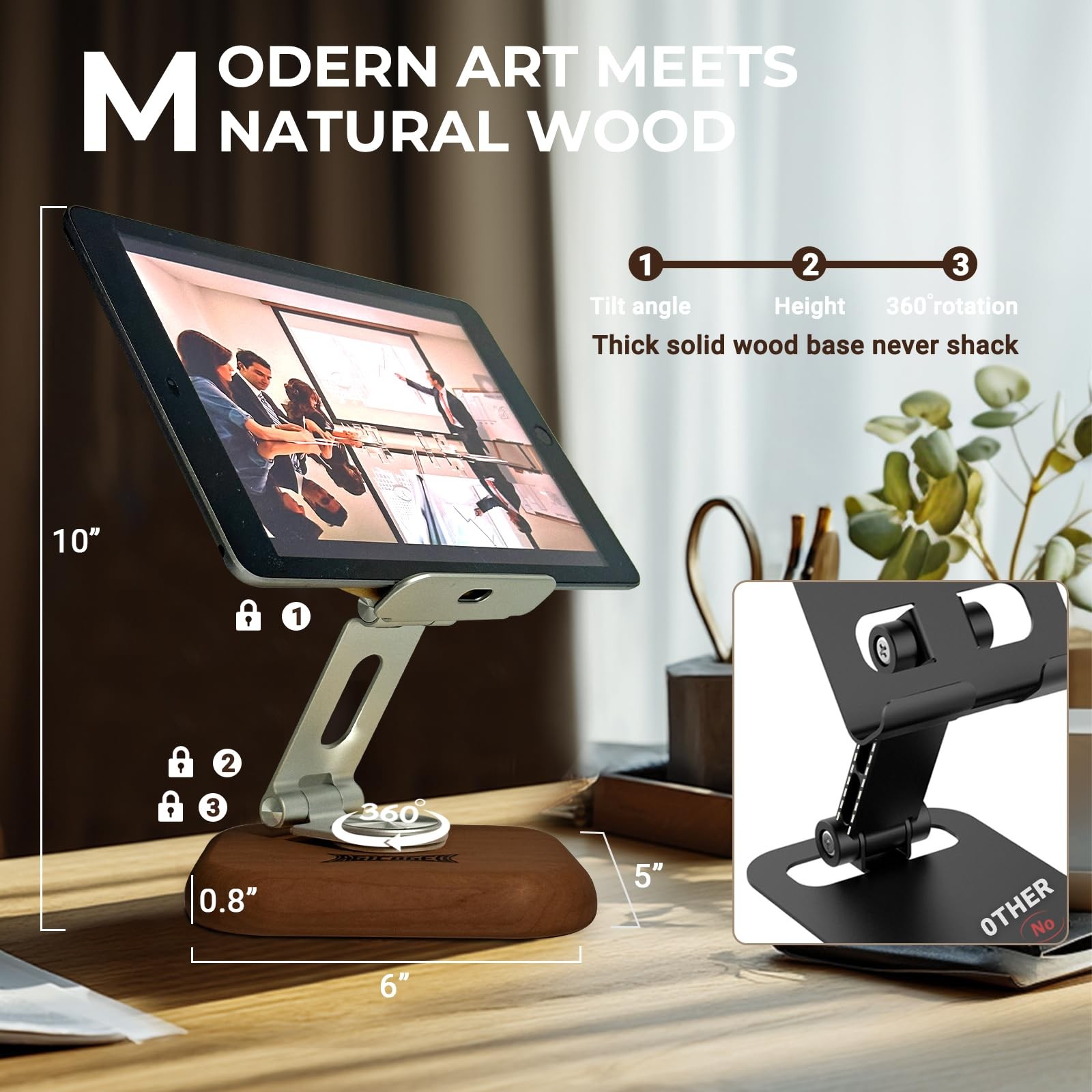 Cartoon Tablet Stand Solid Wood , Compatible with Phone Holder, Gift Ready