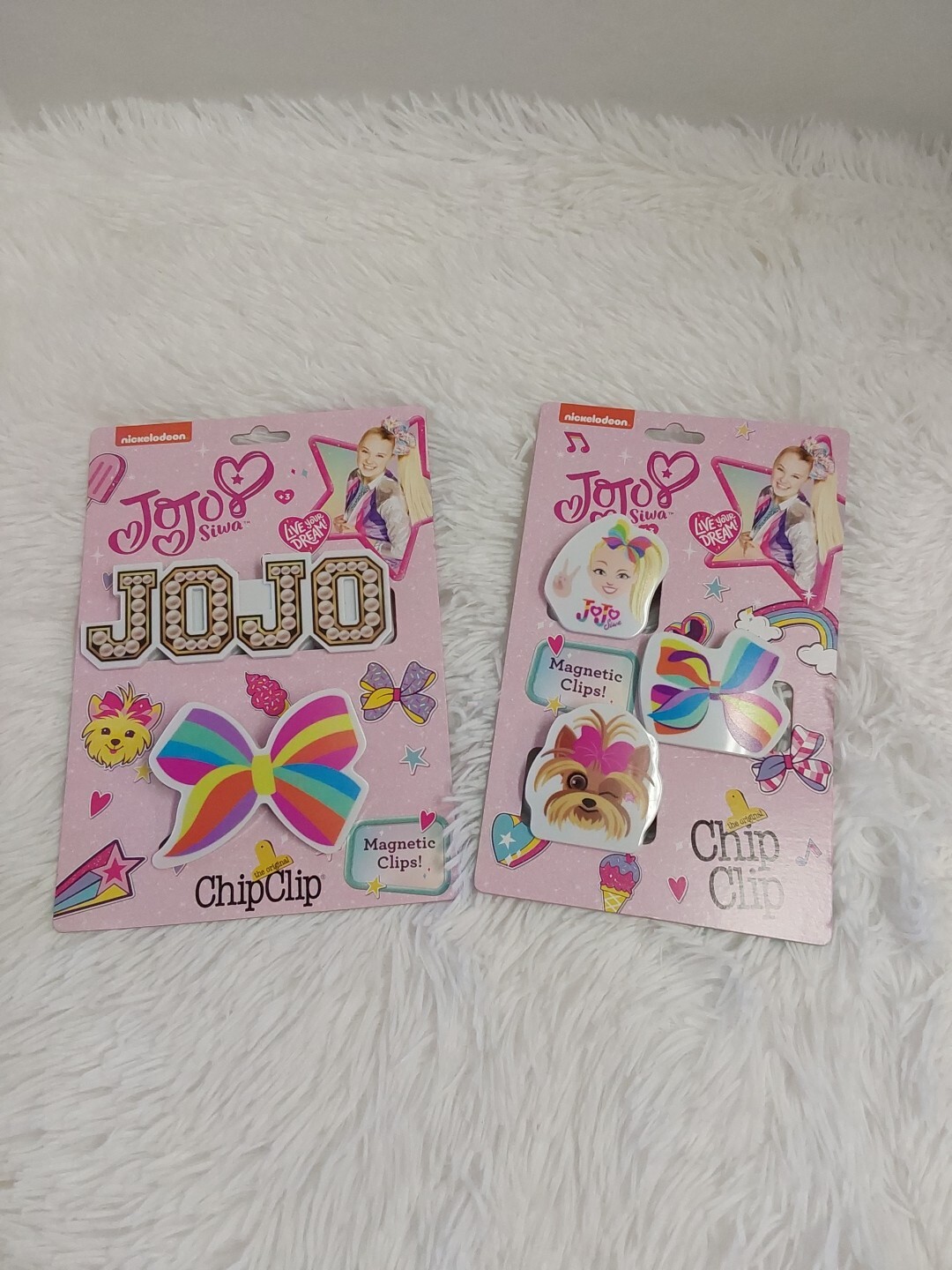 Lot X2 Nickelodeon Jo Jo Siwa Magnetic Novelty Chip Clips BNWT!