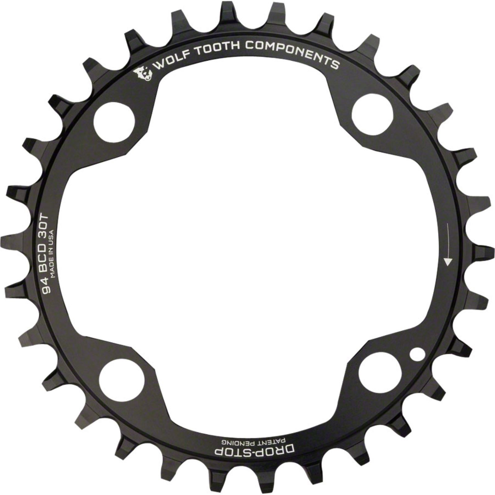 Chainring - 32t, 94 BCD, 4-Bolt, Drop-Stop, fits SRAM Cranks, Black SR4-9432