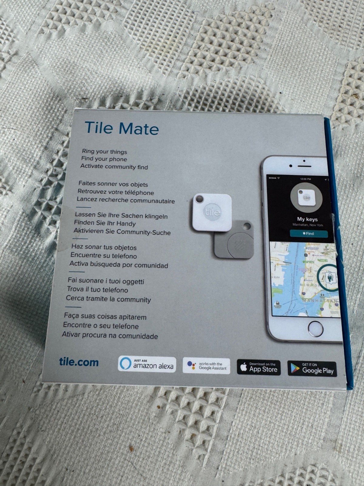 Tile Mate Bluetooth Tracker with Replaceable Battery 150ft Range T5001