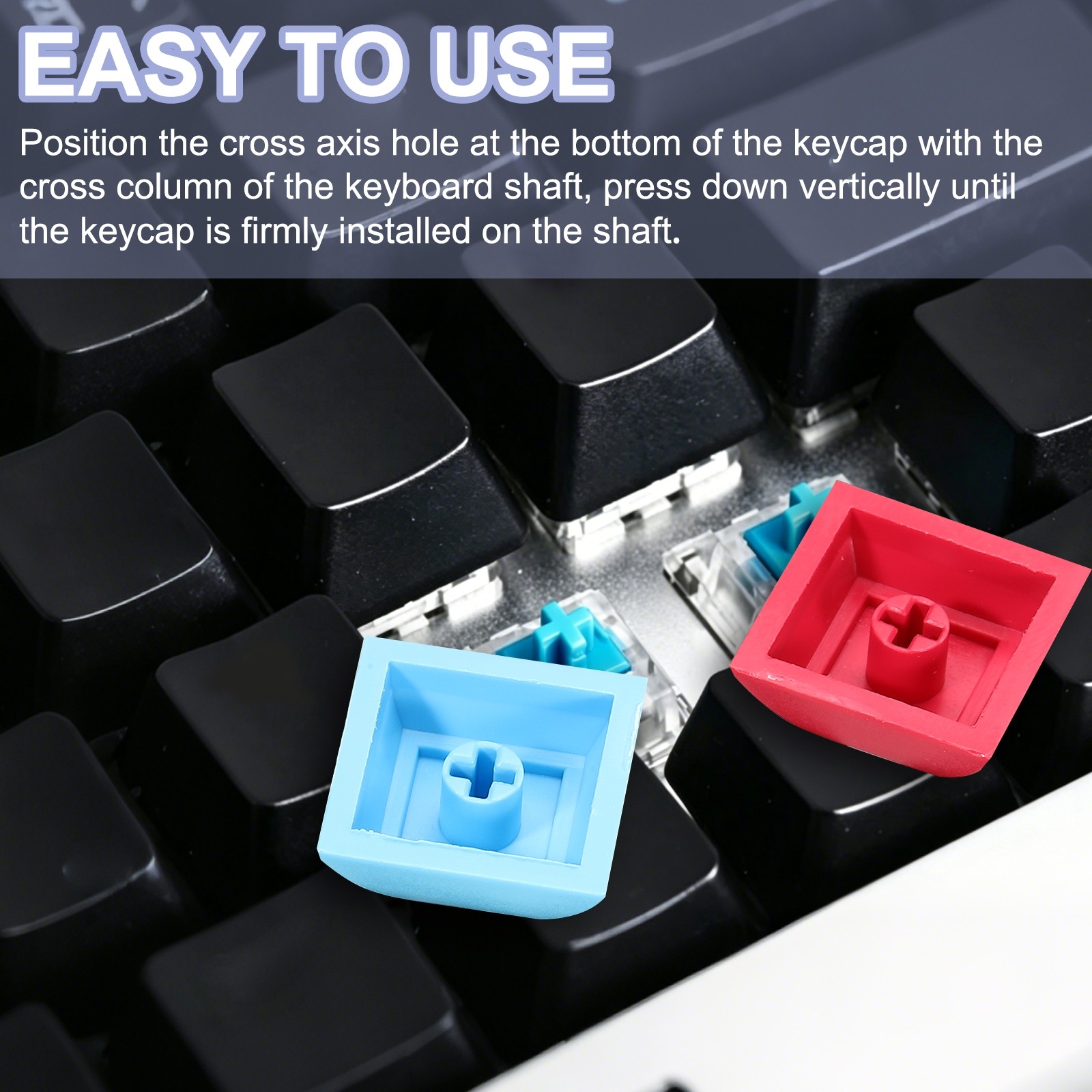 50 Pcs PBT Keycap Set DSA Mechanical Numeric Keypads for Keyboard, Light Gray