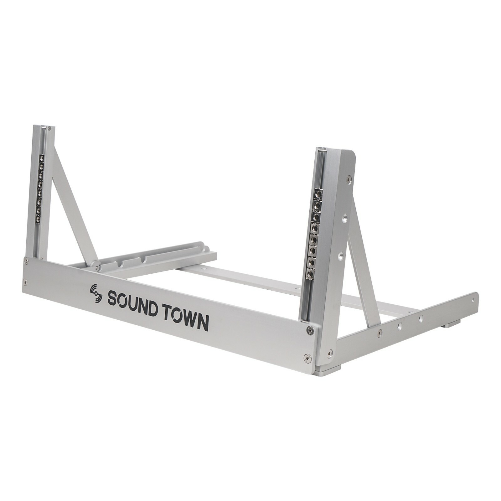 Sound Town 4U Aluminum 2-Post Desktop Open-Frame Rack, Angle Adjustable 2PF-4A