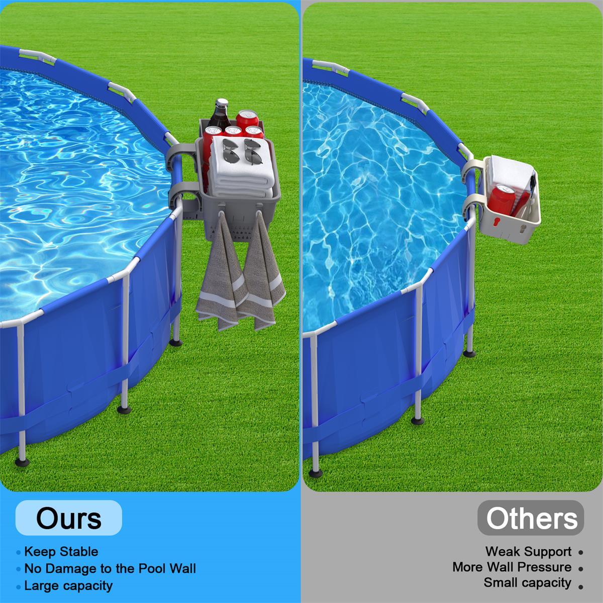 2 Packs Basket Above Ground Poolside Storage Basket for Above Ground Pool US
