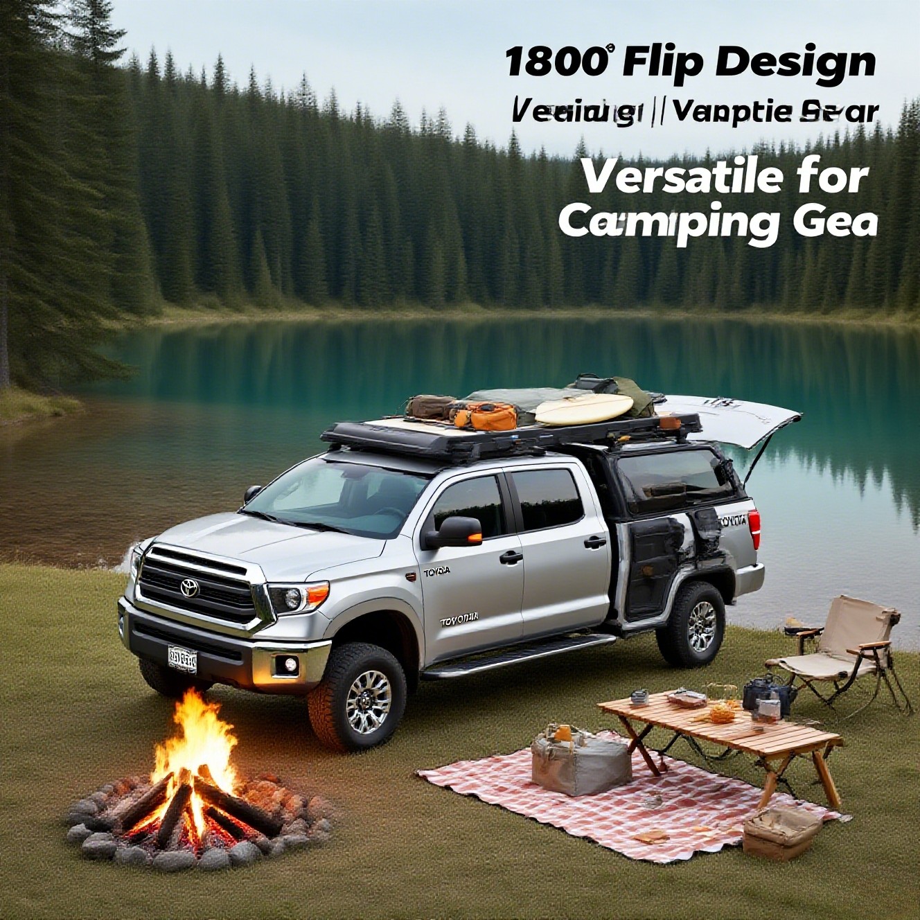 Adjustable Aluminum Truck Bed Extender, 53.33"-67.75", Heavy-Duty Black