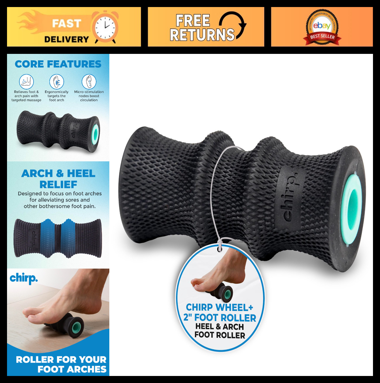 Foam Roller for Back & Neck Pain Relief, 2-Inch Mint Massage Tool