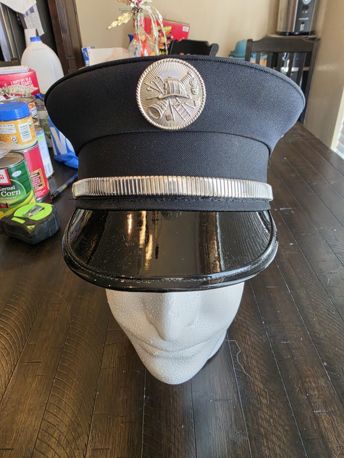 Vintage Fireman's Fire Department Dress Uniform Hat Cap Size Xl Firefighter