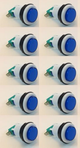 ILLUMINATED GAMING BUTTON (MOMENTARY) COLOR VARIANCE (10 PACK, BLUE)