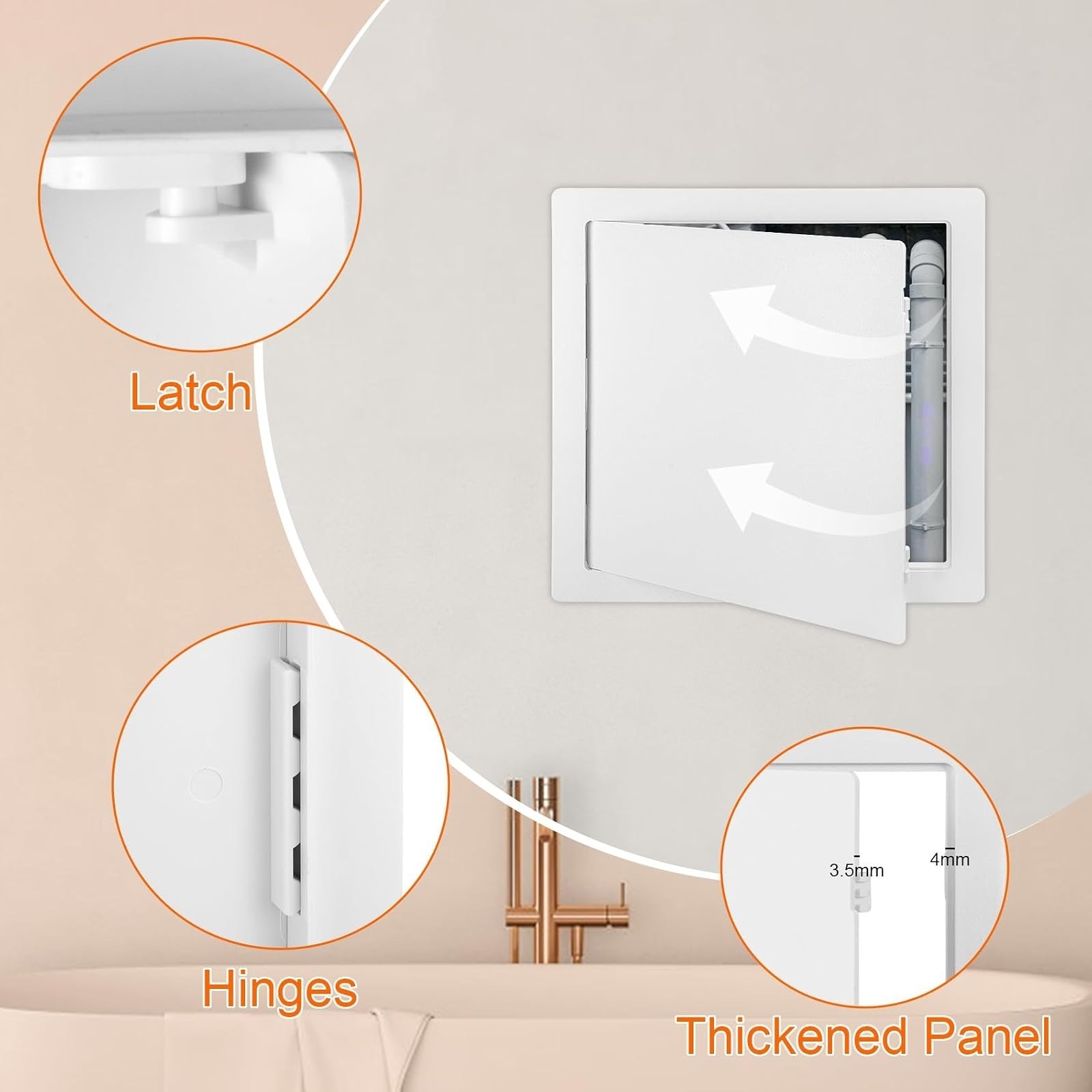 Suteck Plastic Access Panel 18x18 Inch | Durable Drywall Door