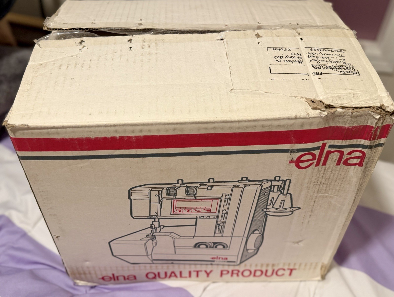 New old stock Elna PRO 5 DC Computerized Serger Overlock Machine + Box & Manuals