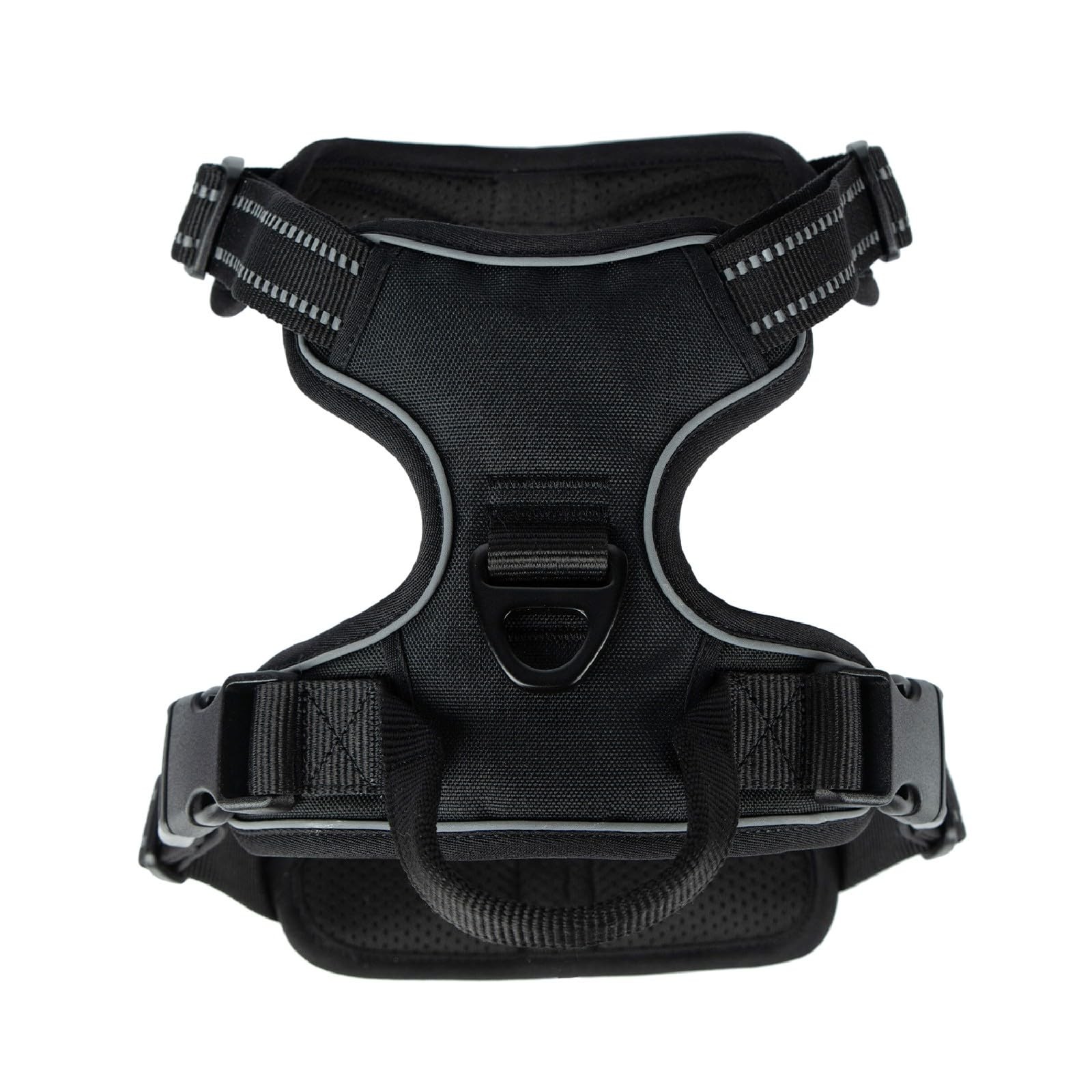 Dog Harness Medium No Pull Adjustable Reflective Black Nylon Pack 20-25 Voyager