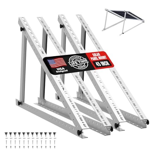 Solar Panel Mount Brackets, 2 Sets 45 inch Adjustable with Foldable Tilt 45inch