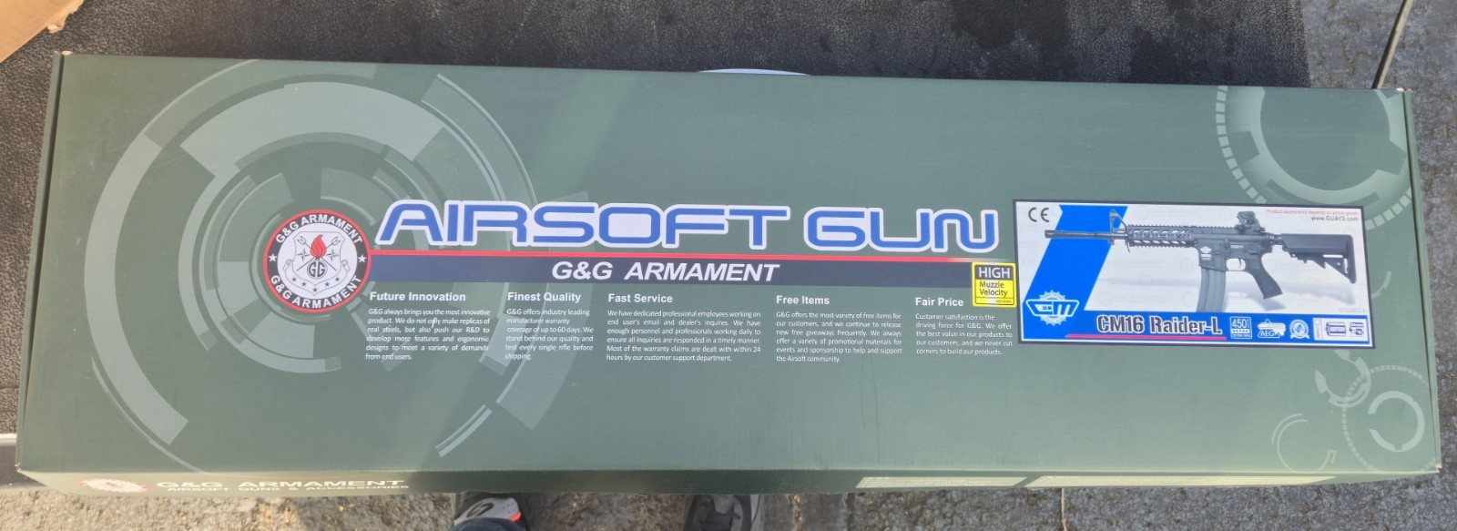 G&G Armament CM16 Raider-L AEG Electric Airsoft Rifle Semi/Auto 6mm Pellet