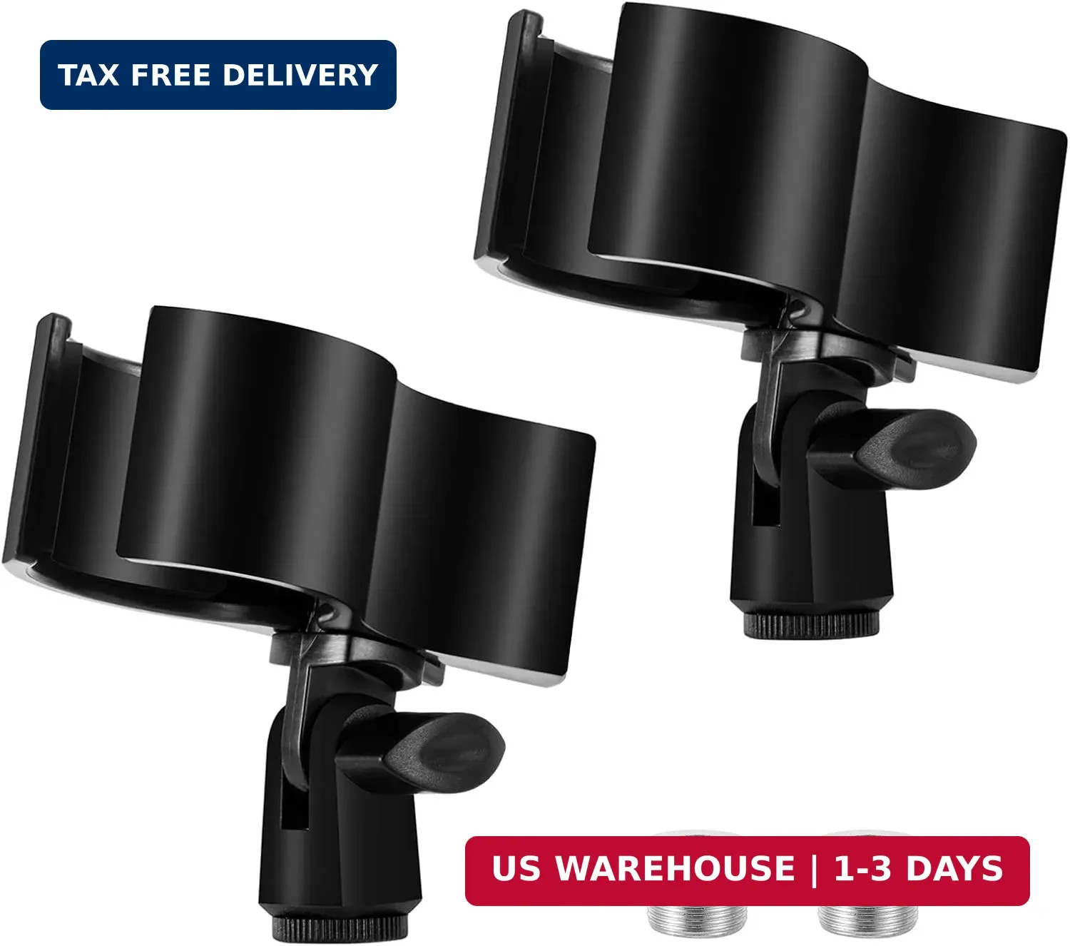 Large Microphone Clips for Mics with Outer Diameter 1.26" to 2.3" | Adju