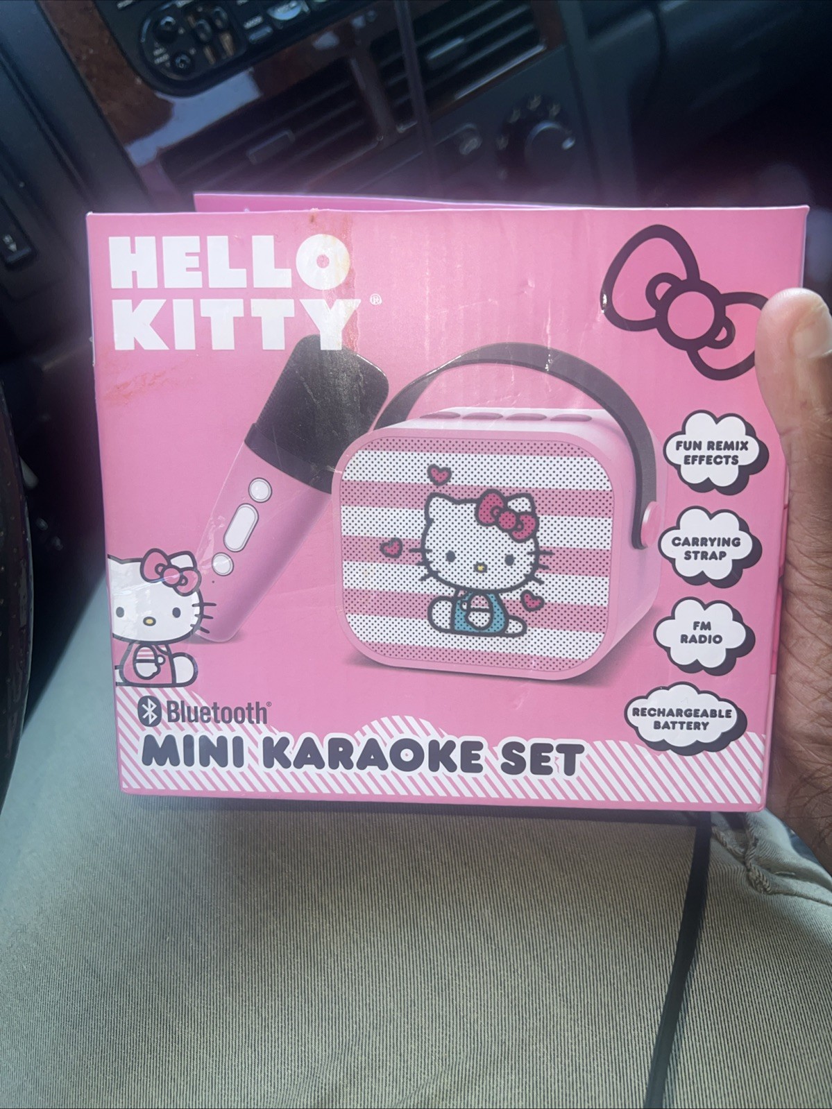 Hello Kitty Mini Karaoke Set Bluetooth Rechargeable Pink White Microphone