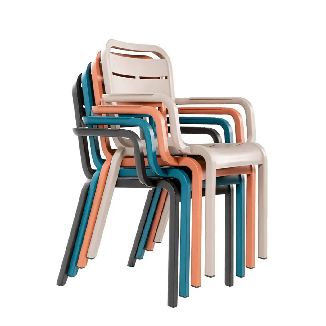 Grosfillex UT511721 Cannes Sage Green Indoor/Outdoor Stacking Chair - 4 Per Set