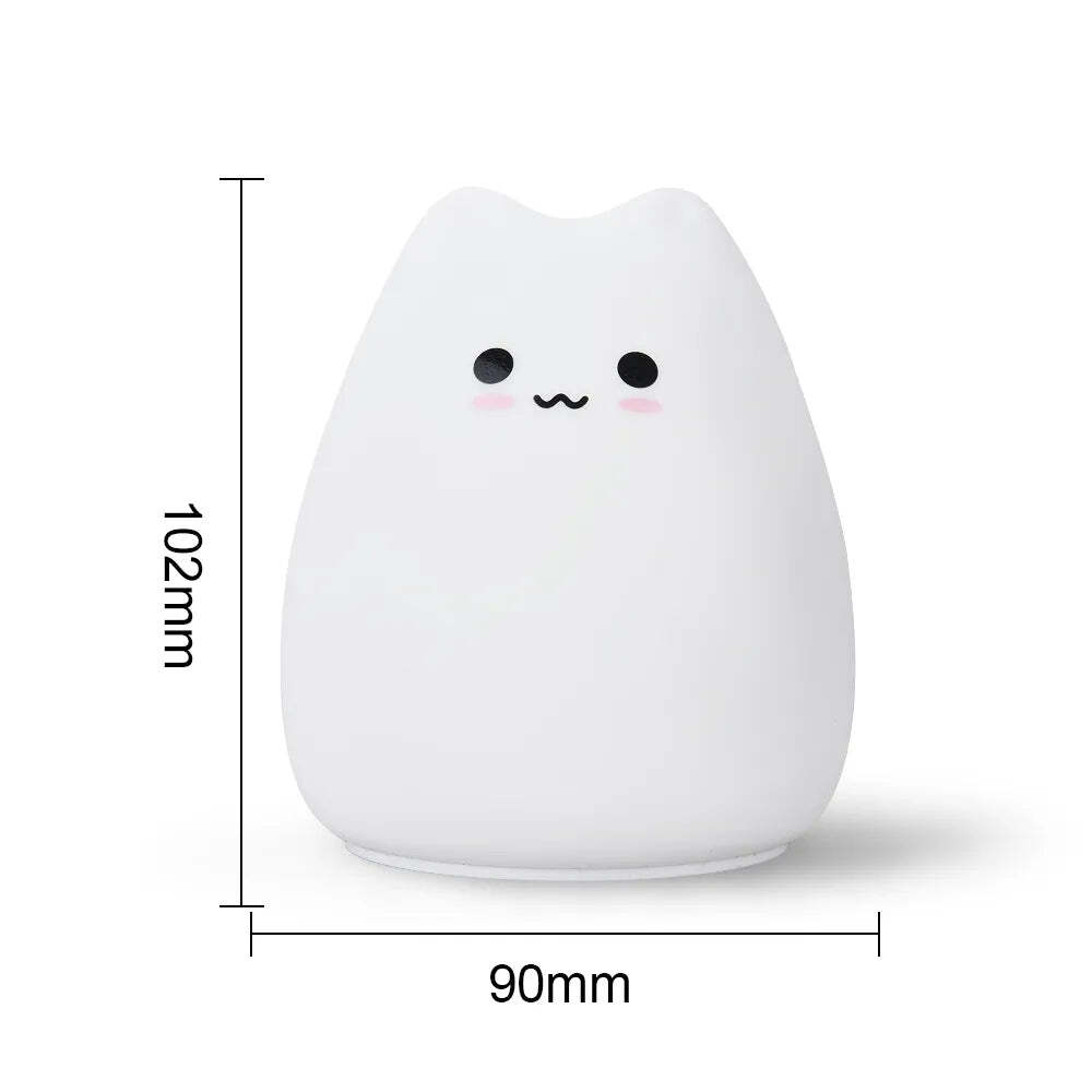LED Silicone Kitten Night Light