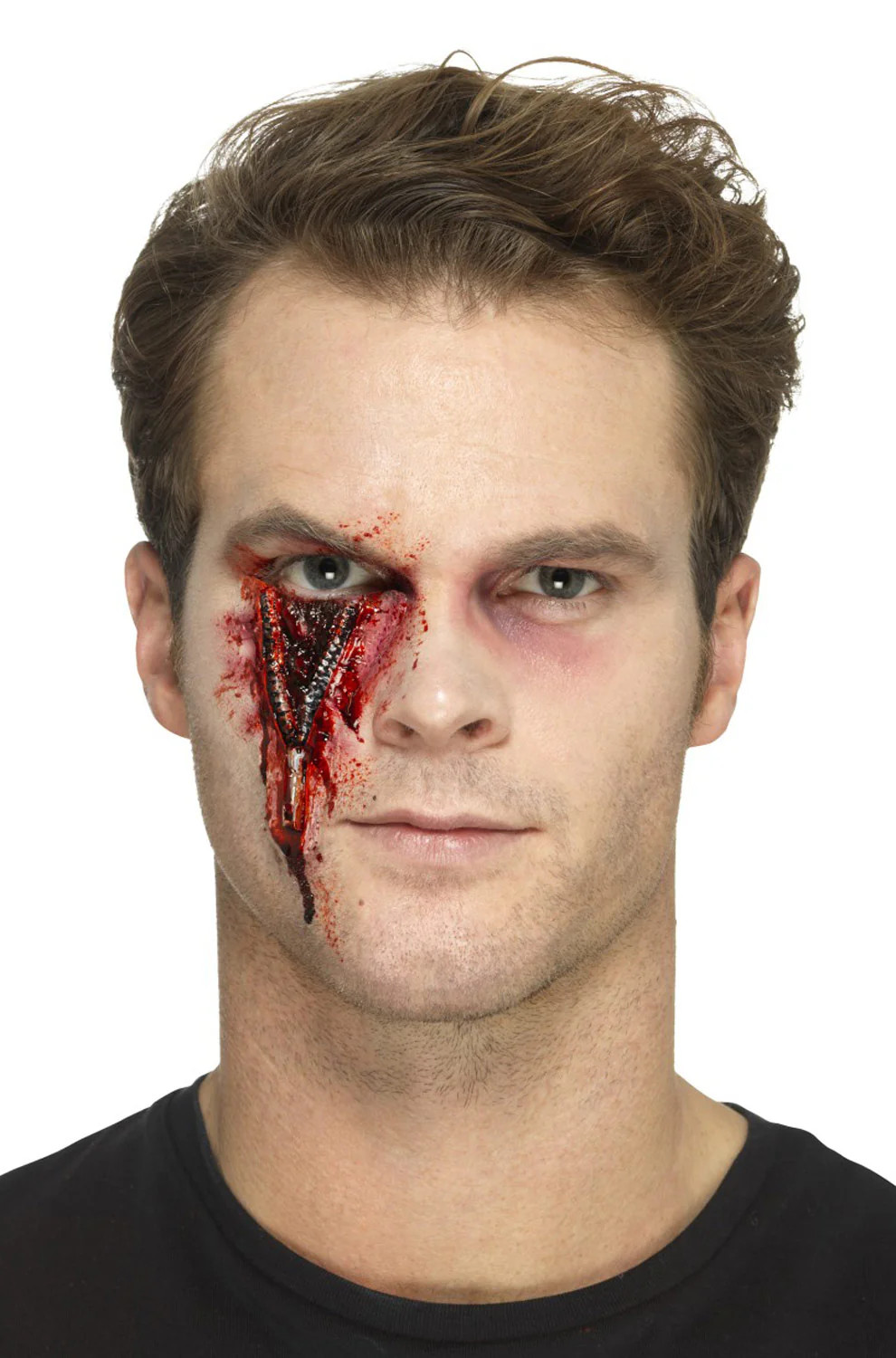 Zippered Scar Face Prosthetic Make Up Accessory
