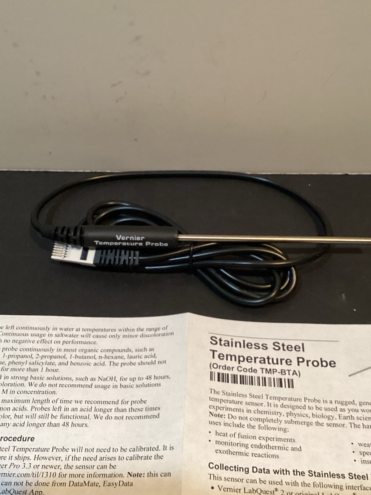 Vernier Stainless Steel Temperature Probe TMP-BTA