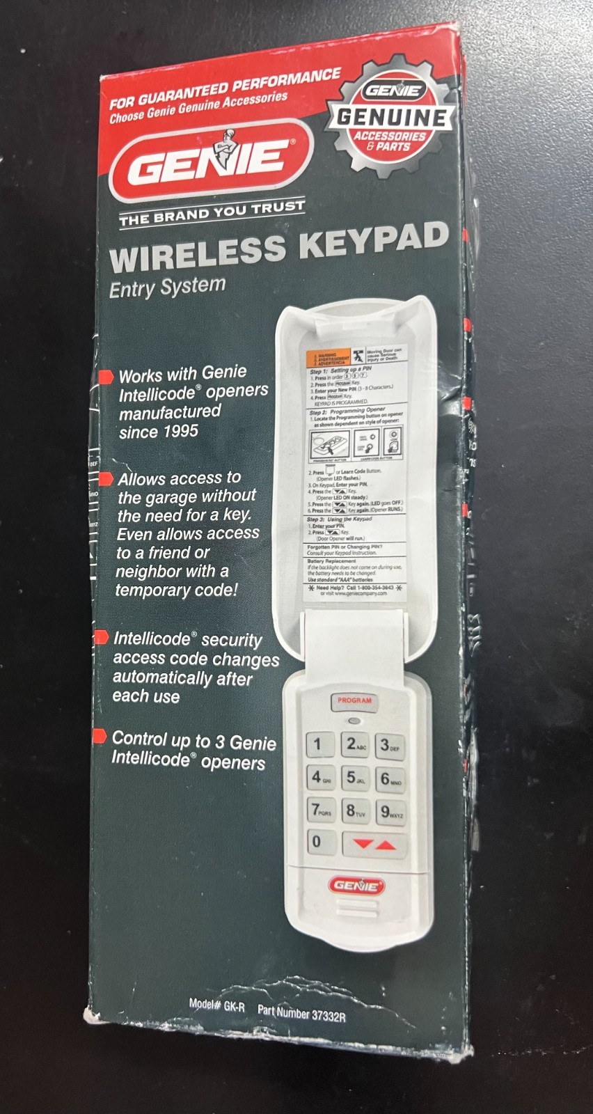 Genie Intellicode Wireless Keyless Keypad Garage Door Opener  7460/OB