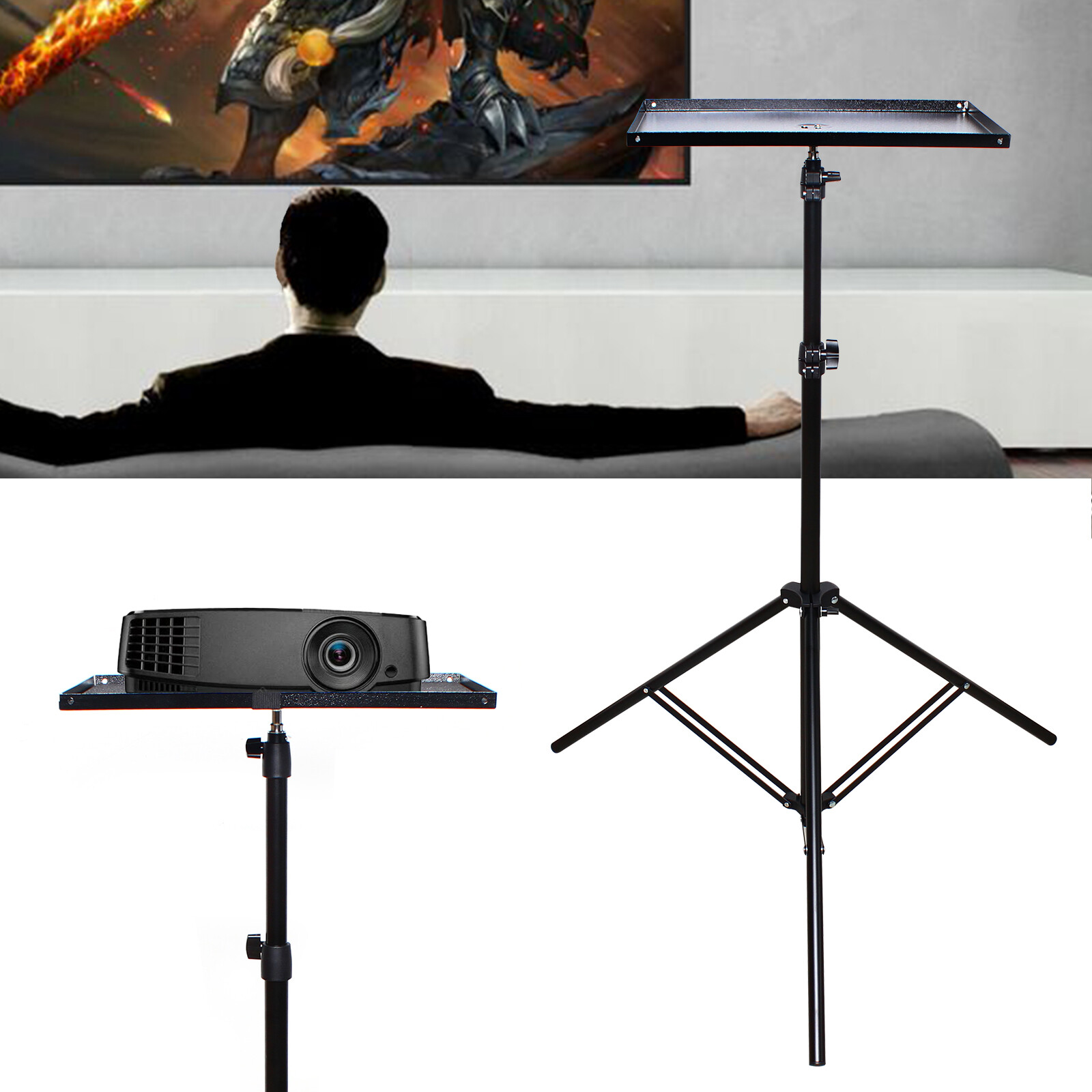 Laptop Stand - Tripod Floor Stand for Computer, Projector, DJ Equipment