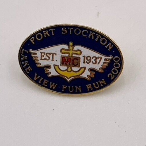 VTG Port Stockton MC Anchor Wings Member Harley Motorcycle Club Riders Pin 2000