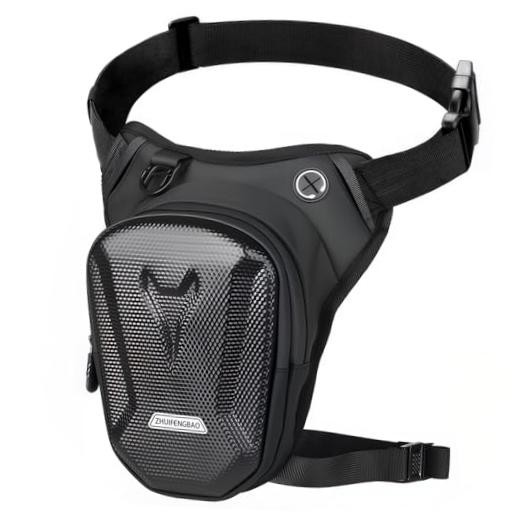 Motorcycle Leg Bag, Thigh Bag for Riding, Drop Leg Pouch for Men & Black