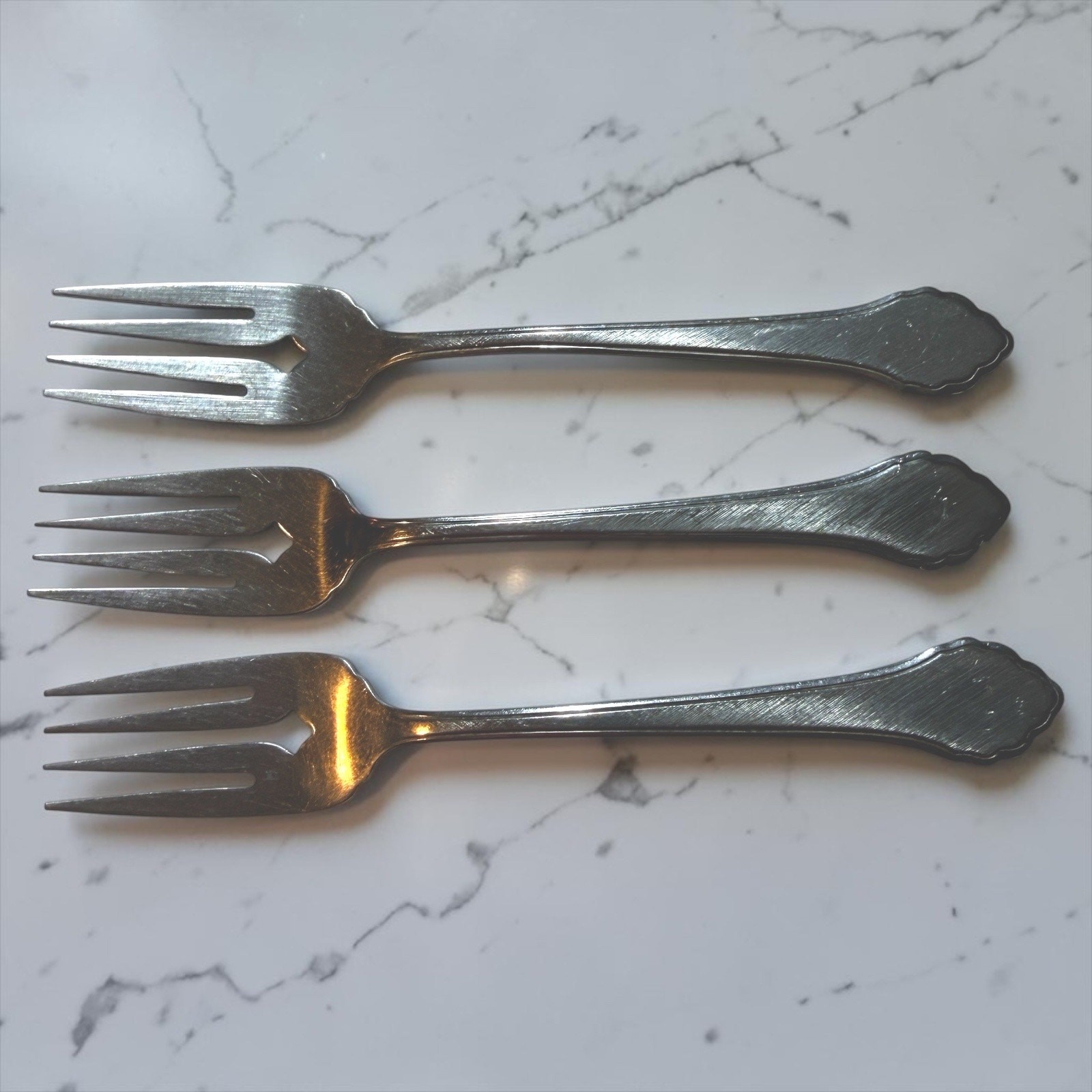 Wm A Rogers Summer Mist Autumn Glow Salad Forks Set of 3 Oneida Stainless