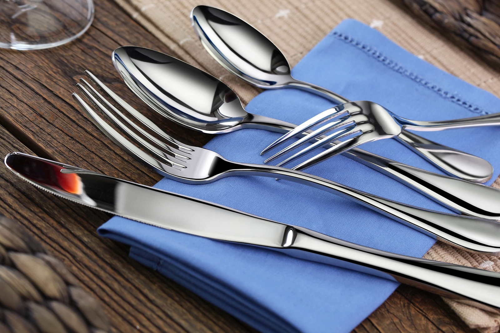STAINLESS STEEL FLATWARE Flatware Spoon Fork 20-Piece SetService for 4 ARTASTE