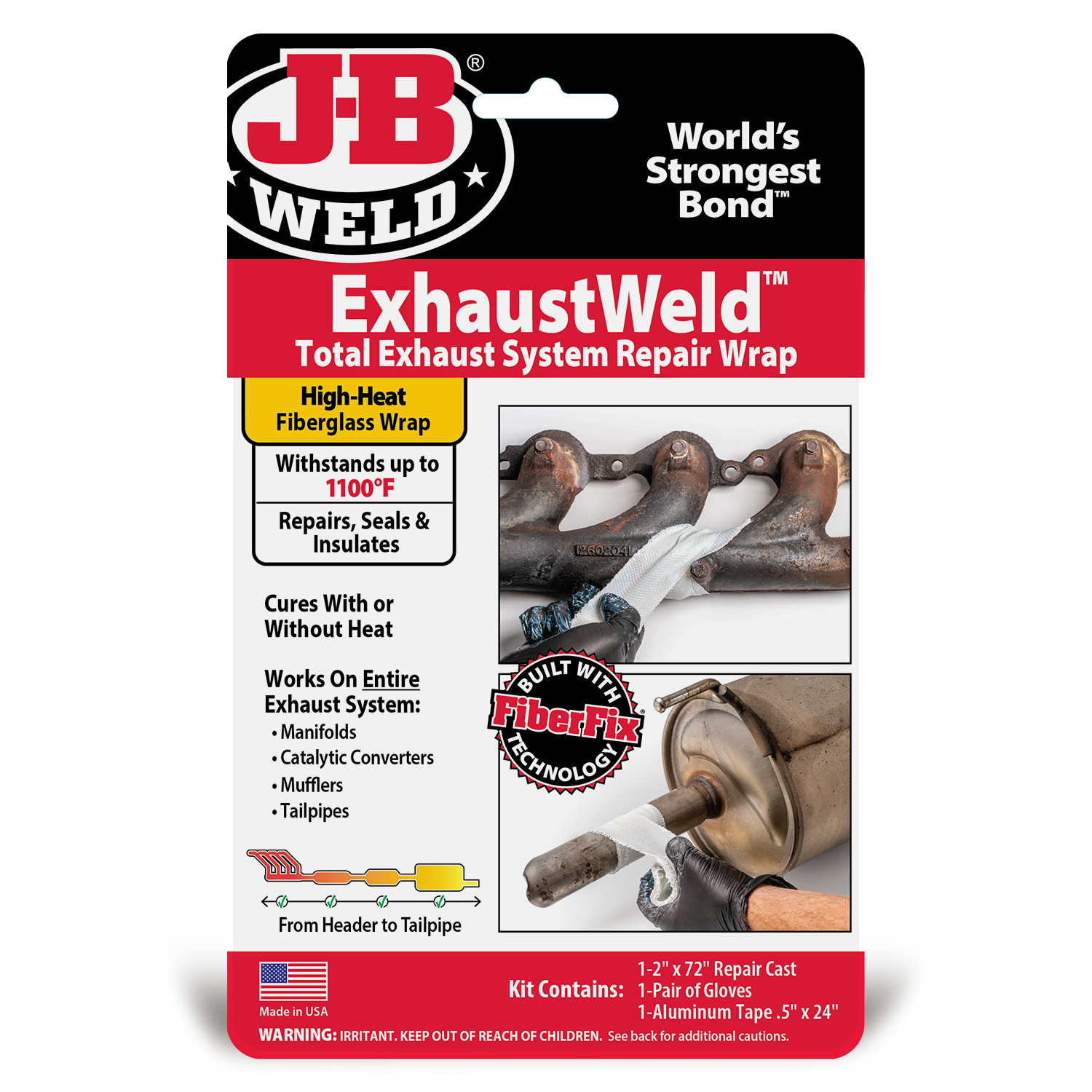 JB Weld 38572 - High Heat Exhaust Repair Wrap with FiberFix POD Post