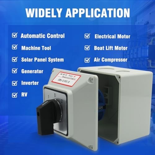32A Rotary Changeover Switch 3-Position 3 Phase, IP65 Cam Switch Box, 12 Termina