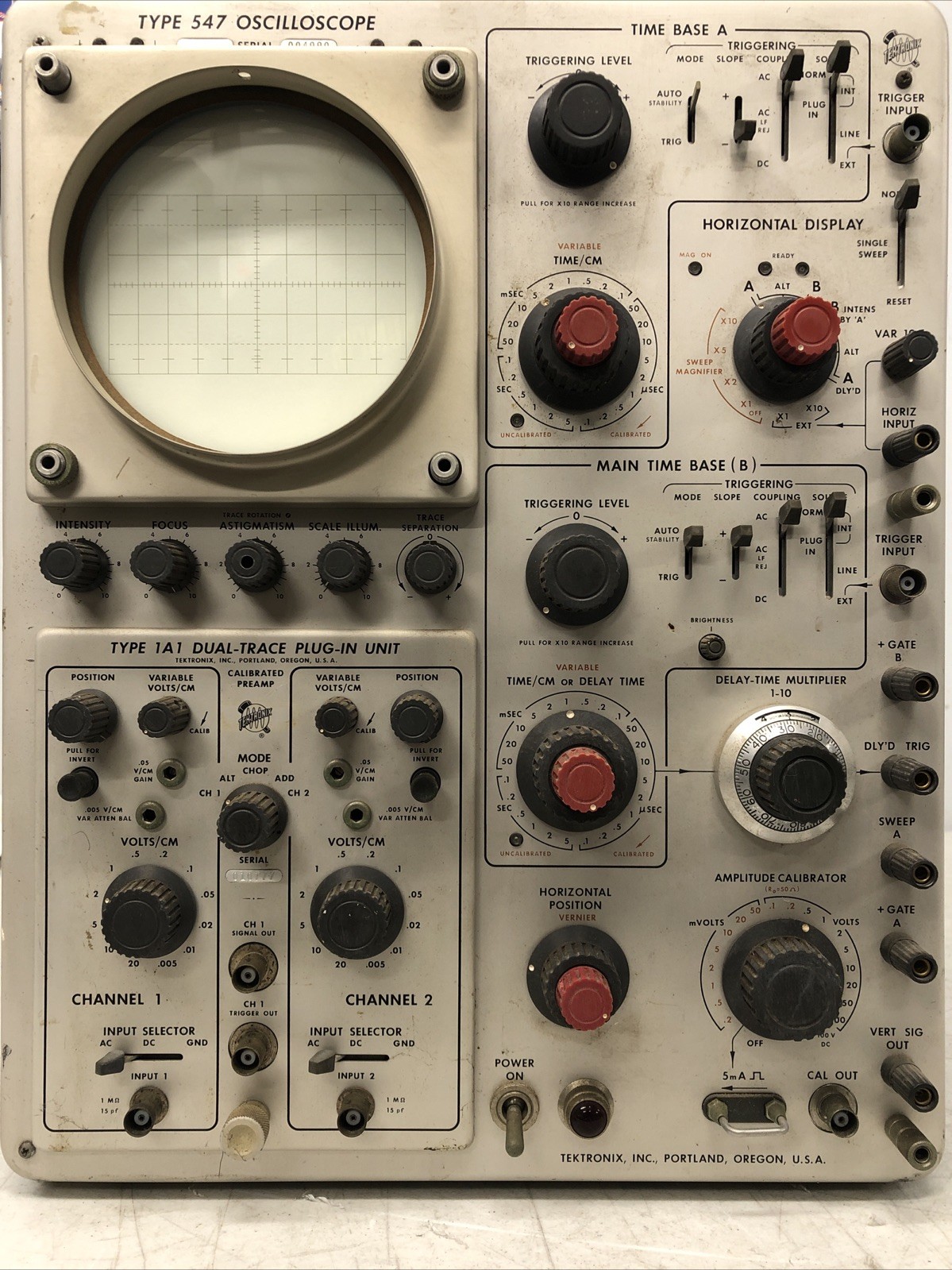 Tektronix Inc Type 547 Oscilloscope 1964 2-Channel USED