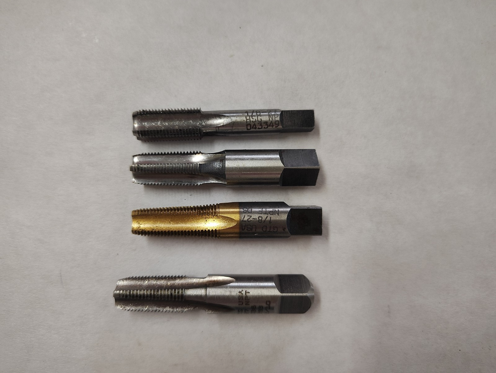 1/8-27 NPT Pipe Taps All USA GTD Jarvis + R+N 4 PCS