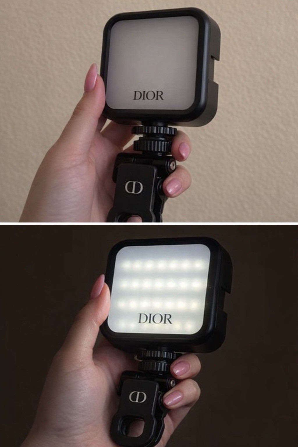 DIOR Portable LED Camera Light 20 LEDs Hot/Cold Shoe Mount Black