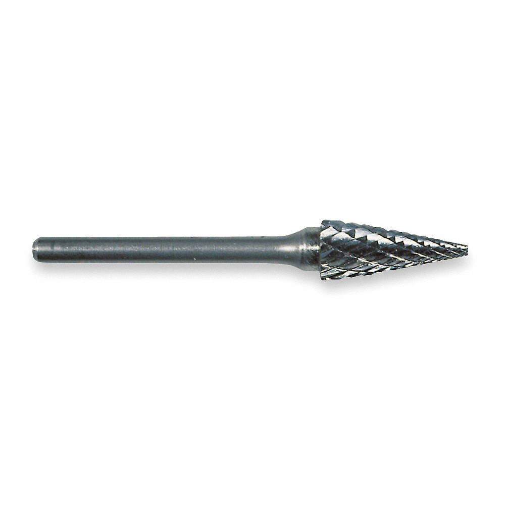 WIDIA METAL REMOVAL M41493 Carbide Bur,Pointed Cone,3/8",Double Cut 1Z390