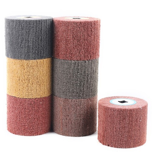7Pcs Wire Drawing Wheel 60#-600# Grit Drum Burnishing Polishing Buffer Wheel