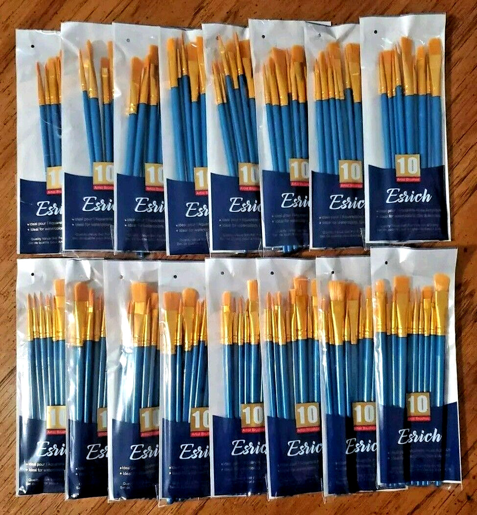 ESRICH Acrylic Brush Set 16 Packs/ 160 Nylon Hair Miniature Paint Brushes