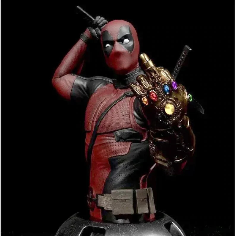 Deadpool with Infinity Gaunt Statue STL File Digital File 3D Printing Model