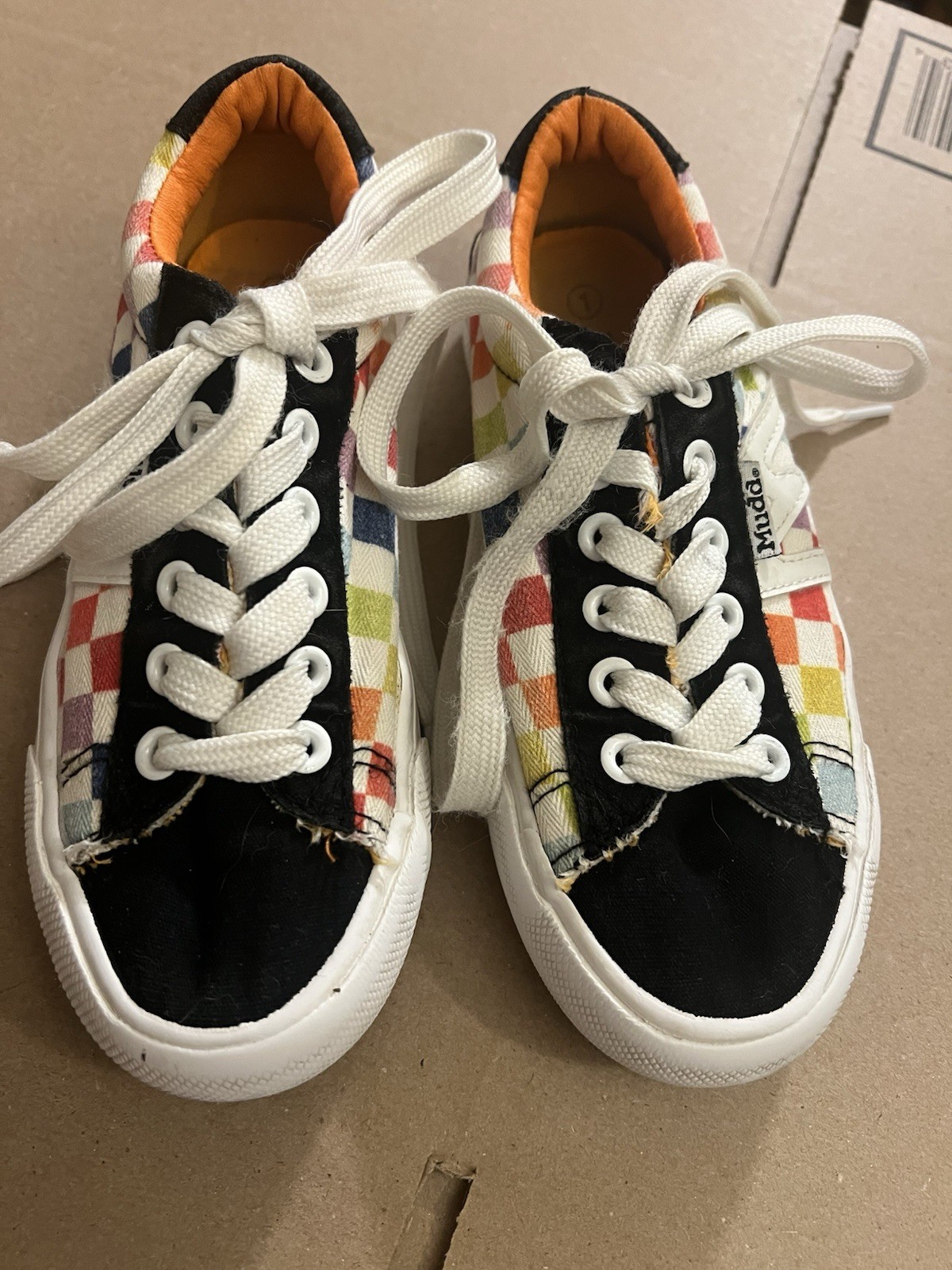 MUDD Multi Color Checked Sneaker Youth Size 1