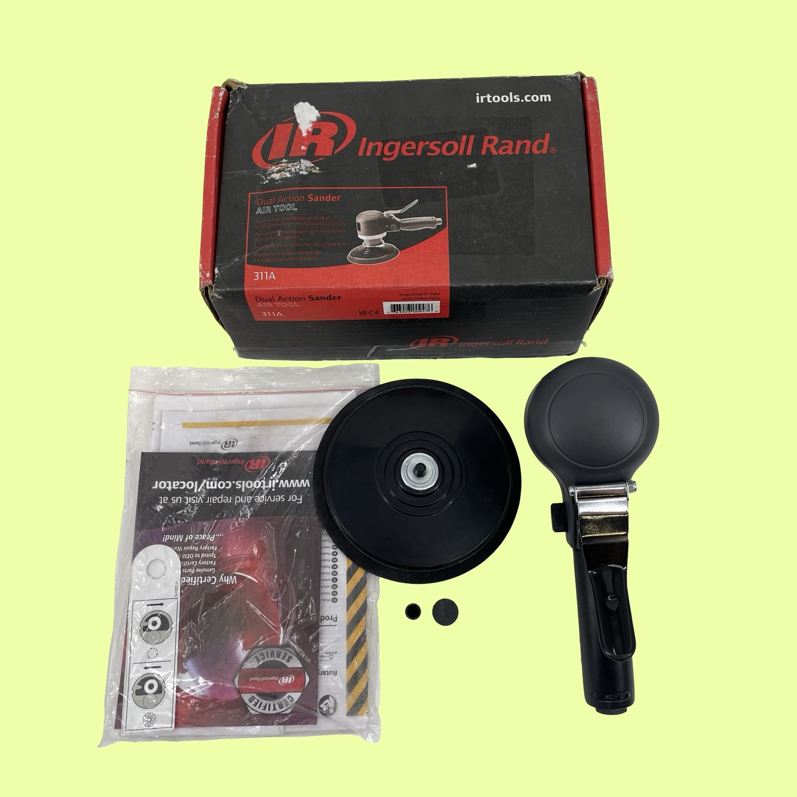 Ingersoll Rand 311A Dual-Action Angle Air Sander 12000 RPM 0.25hp #US9476