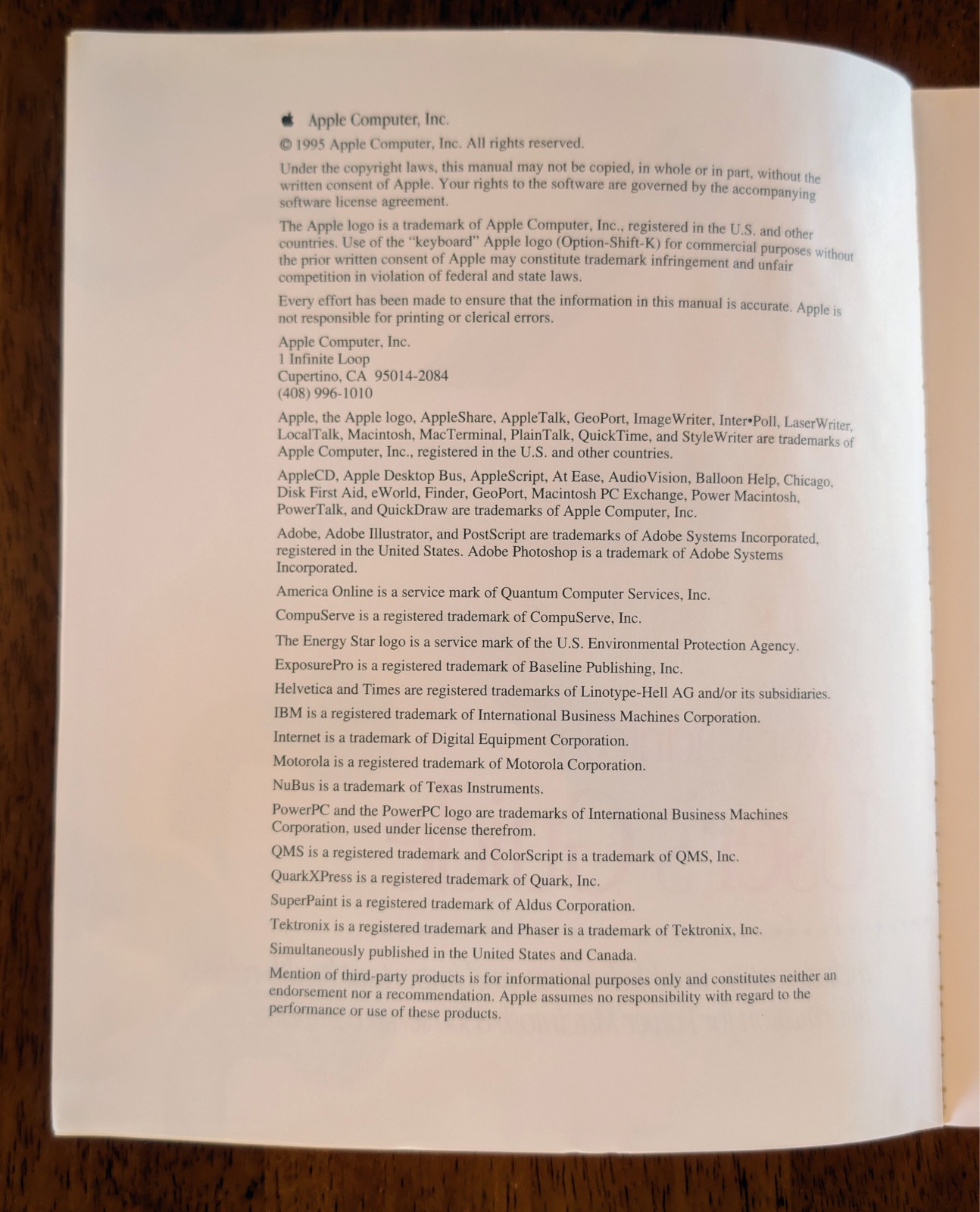 RARE APPLE 1995 POWER MACINTOSH USER'S GUIDE FOR 8500 SERIES COMPUTER