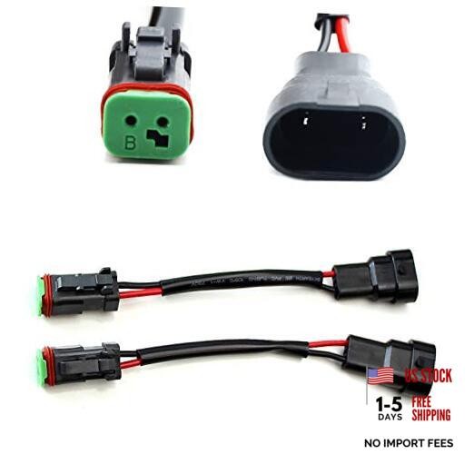 Heavy Duty Wirings Fog Light Converter Adapters from H10 9145 9006 to Deutsch